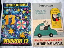 Lot 2 Affiches Loterie Nationale Vend. 13 Guégan & Vacances Grove 1962 bel état