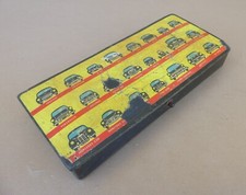 Ancien plumier carton bouilli déco ancienne voiture 4 CV Dauphine Fregate DS 19