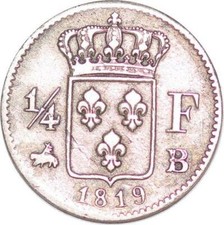 S4536 Rare 1/4 Franc Louis