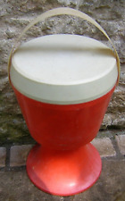 tabouret travailleuse anse ancienne orange anné 70 design kitch collection rare