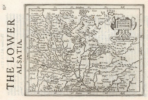 Alsace carte ancienne gravure - carte,