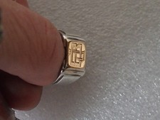 BAGUE CHEVALIERE /OR ET ARGENT