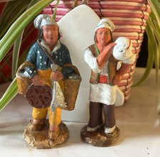 2 santons anciens - 14 cm -