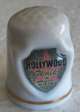 Dé à coudre de collection en porcelaine décoré de la ville d'Hollywood