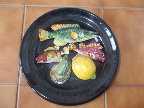 Ancienne assiette barbotine - assiette,