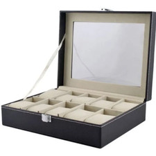 Coffret pour 10 montres boîtier rangement bijoux présentoir boîte a montres