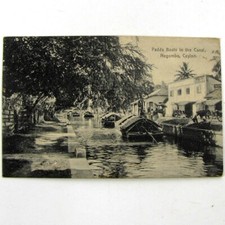 Cpa Ceylan Sri Lanka Padda boats in the canal Negombo Ceylon c1920