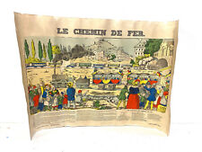 Ancienne Affiche Imagerie d'Epinal Le chemin de fer collection train SNCF