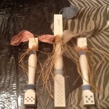 Set of 3 Wooden Spindle Easter