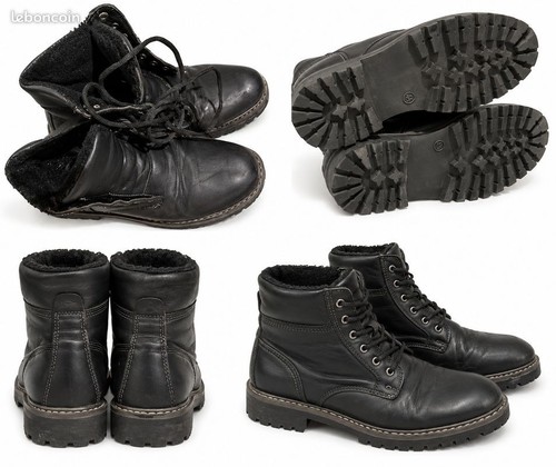Bottines noires homme t44 - bottines,