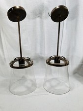 Paire de plafonniers lustre suspension Philips Massive deco indus metal verre