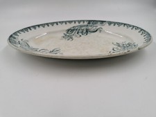 PLAT OVALE ANCIEN EN FAiENCE TERRE DE FER Ste AMANDINOISE IRIS