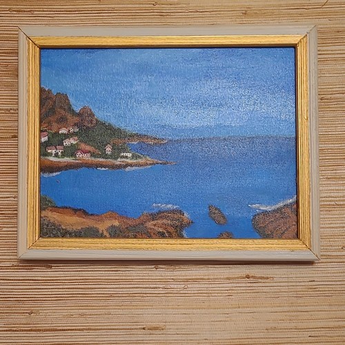 Tableau peinture paysage bord - tableau,