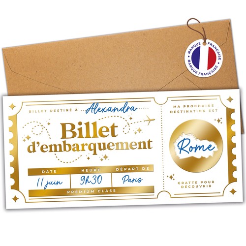 Carte gratter voyage cadeau - carte,