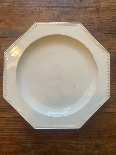 Plat octogonal faience blanche - plat,