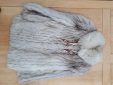 manteau renard argenté