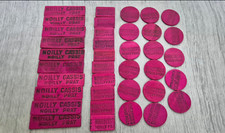 37 jetons bois publicitaires Noilly Prat Cassis Rose Fushia Nain Jaune Rare