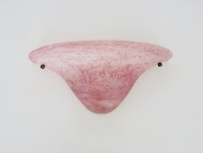 Applique murale demi lune en pâte de verre rose Verrerie d'Art Années 70 80