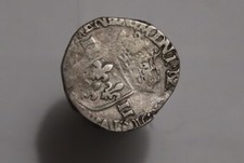 FRANCE HENRI III 1586 1/4 ECU SILVER RARE SHARP DETAILS B49 #Z7085