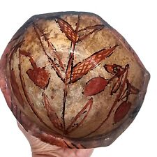 ANCIEN PLAT CREUX JATTE TERRE CUITE POTERIE KABYLE BERBÈRE IDEQQI DÉCOR FLORAL