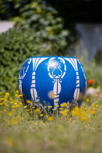 Vase céramique bleu avec - bleu,