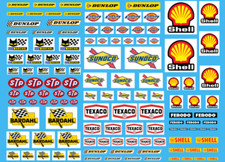 DECALS 1/43 10 sponsors GAS OIL FUEL VINTAGE SCALEXTRIC 1/32 LMP 2 GT3 FORMULA 1