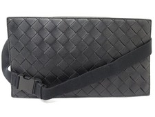 SAC CEINTURE BOTTEGA VENETA BANANE CUIR INTRECCIATO NOIR LEATHER BELT BAG 2500€
