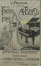 PUBLICITE PIANO A BORD LA PARISIENNE ART DECO DE 1904 FRENCH AD PUB TRES RARE