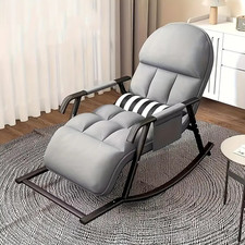 Fauteuil Lit Moderne avec Repose-Pied Réglable et Poche Latérale