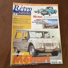 Magazine rétro Hebdo N°75 1998 automobile Citroën Méhari pick-up Ford Lugano etc