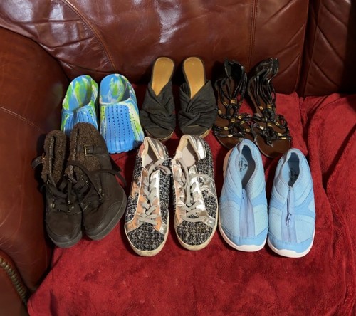 Well worn pairs womens shoes - well,