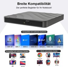 Lecteur Graveur CD DVD Externe pour PC, USB 3.0, Windows, Mac OS, Linux