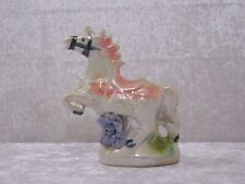 Xdxnrx - Porcelaine Design Figurine Cheval Lustre Nacré - Vintage - 14 CM