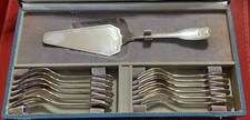 SERVICE A GATEAU METAL ARGENTÉ ARGENTAL 12 FOURCHETTES UNE PELLE COQUILLE LEPAGE