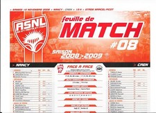 Feuille de match N°08 ASNL -