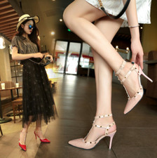 Womens Synthetic Rivets Heels