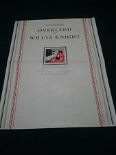  RARE ANCIEN DEPLIANT PUB VOITURES CYCLECAR OVERLAND ET WILLYS -KNIGHT années 20