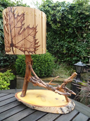 Lampe table bois fait - de, bois,