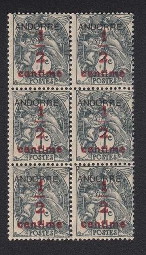 Bloc timbres andorre type - 6, d'andorre