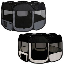 lionto Parc pour Chiots en Tissu Oxford enclos extérieur pliable 110cm Ø H 64 cm