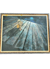 Margaret Keane ALONE 70s Vintage Poster Framed Wall Art 104x84cm