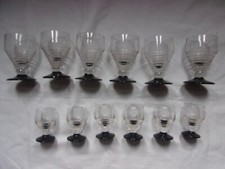 lot de 12 verre ancien, verre à goutte, liqueur, apéritif, bistrot bicolore