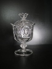 Très ancien Drageoir sucrier Boite en cristal mouller Baccarat motif géométrique