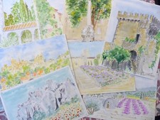 Superb Lot 8 Watercolors