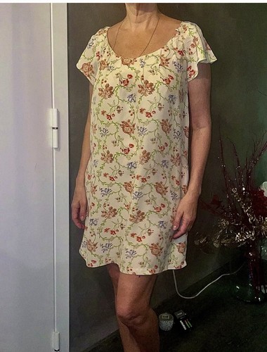 Robe véritable soie fleuri - robe,