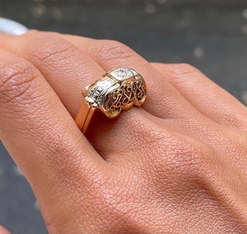 Bague jarretière jaune - jarretière, or