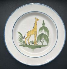 Assiette faïence de Waly / Superbe Girafe