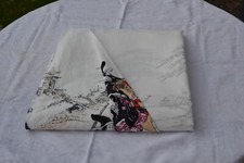 Nappe en lin dessin chinois et ses 8 serviettes