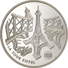 France, 10 Francs, Tour Eiffel, 2001, Paris, Argent, SPL, KM:1274