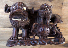 Sculpture Statuette Bois Chien